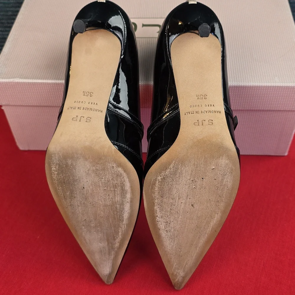 Sarah Jessica Parker Nirvana Patent Leather Pumps Made In Italy - Picture 11 of 16